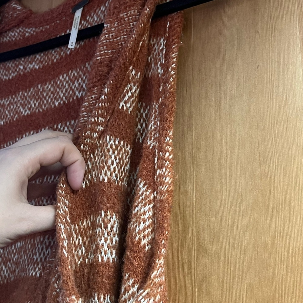 Free people Sz M floor length sweater cardigan sleeveless pockets wool blend - Picture 9 of 15